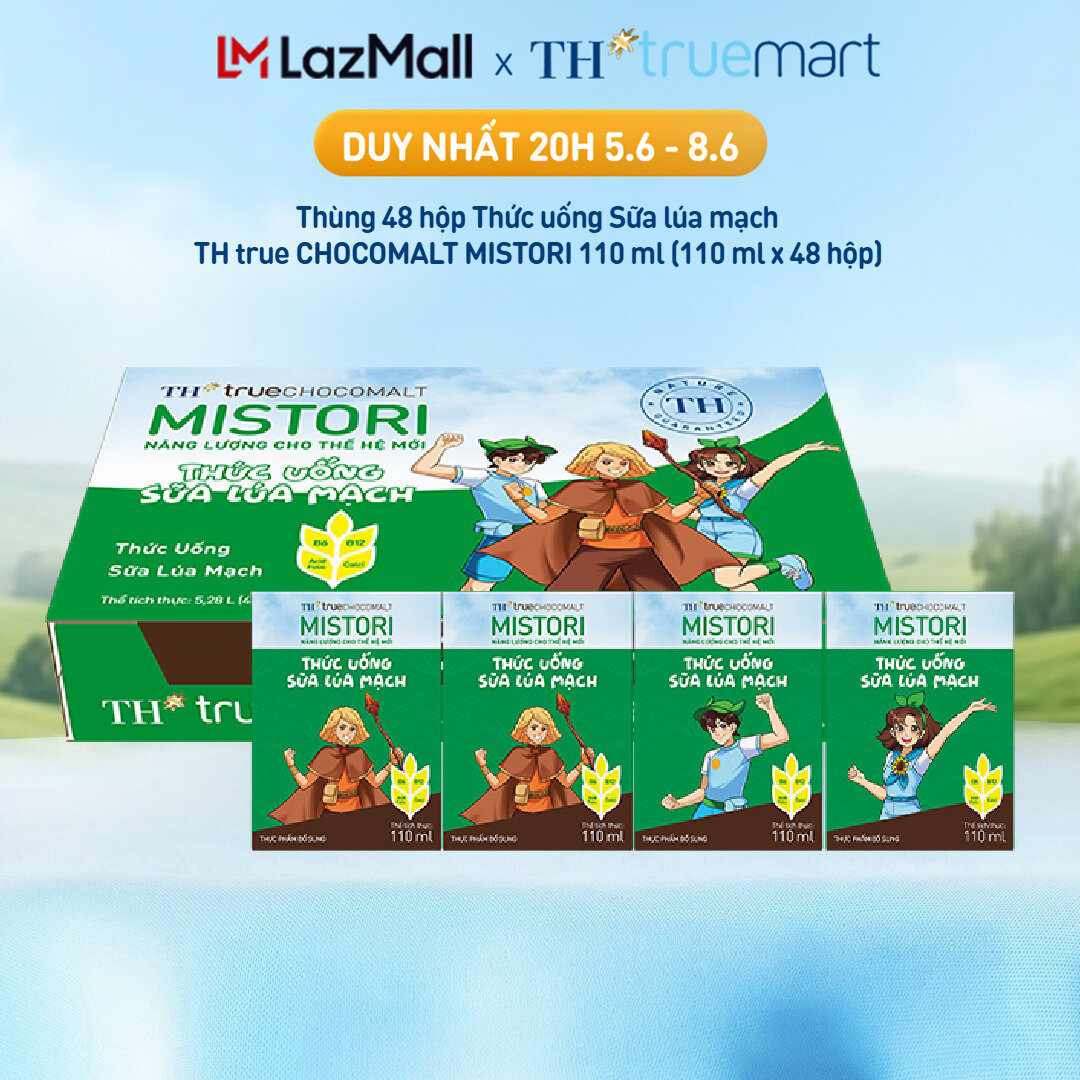 Thùng thức uống sữa lúa mạch TH true CHOCOMALT MISTORI 110ml (48 Hộp)