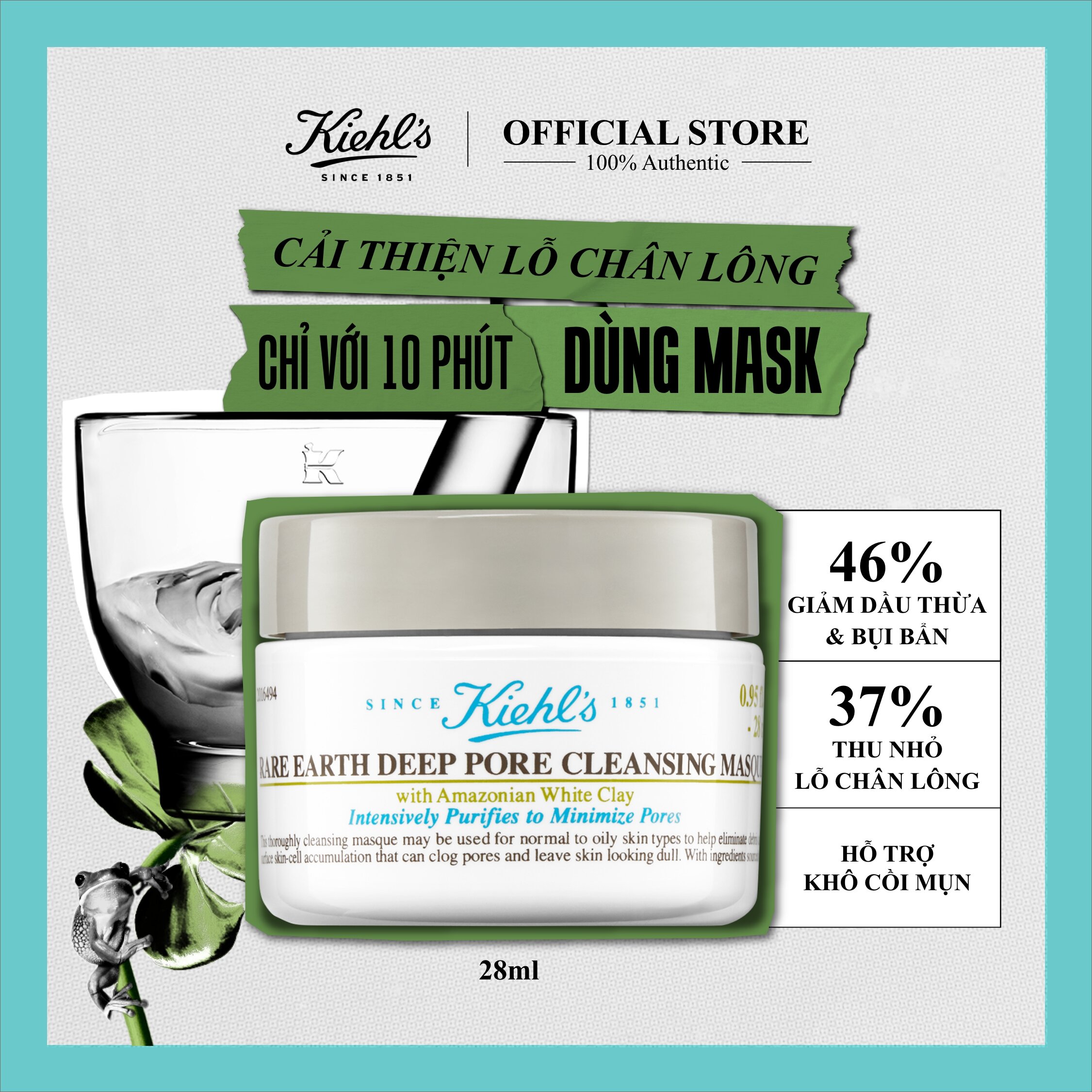 Mặt nạ đất sét Kiehl's Rare Earth Deep Pore Cleansing Masque 28ml