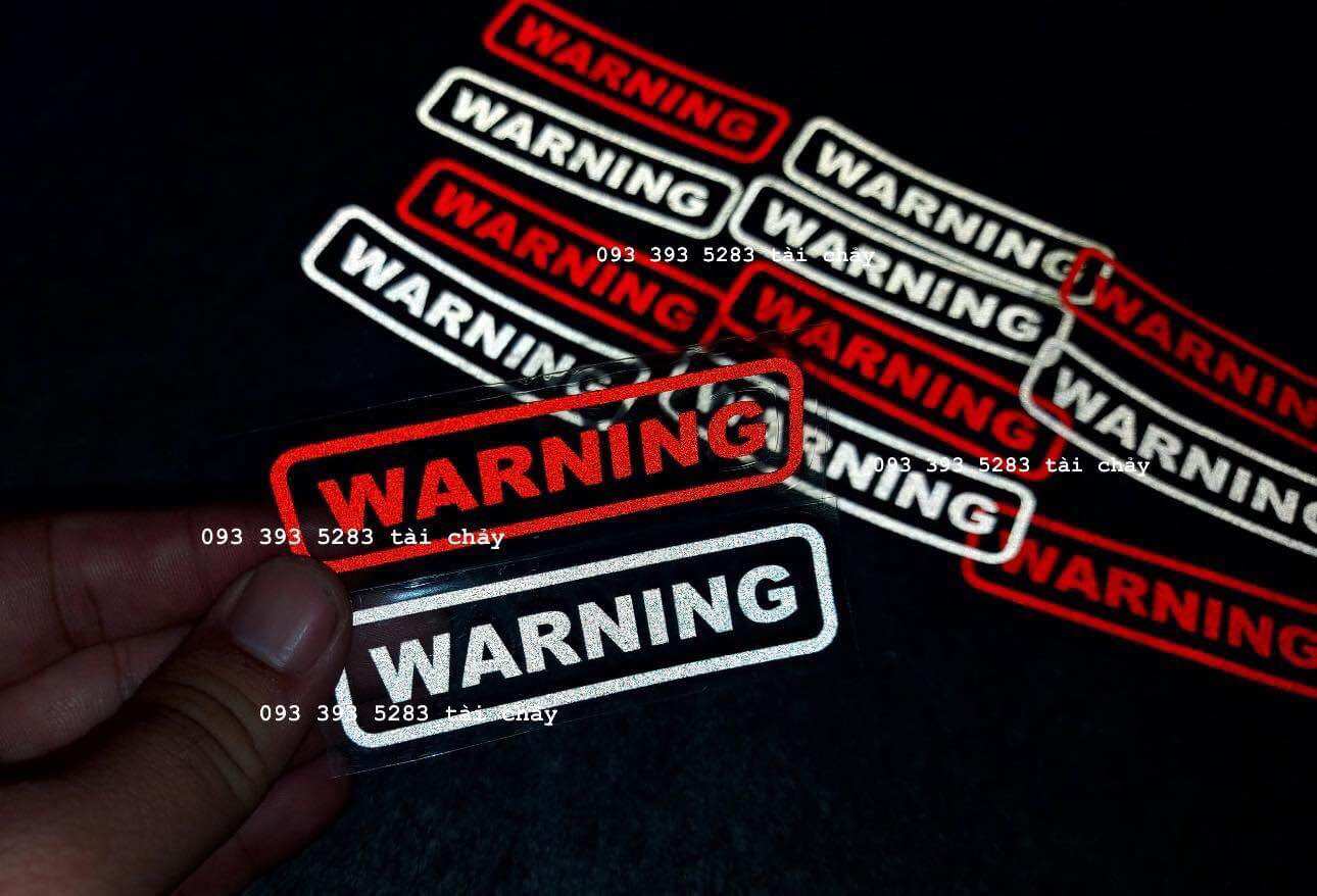 [ 1 MIẾNG ] TEM DECAL WARIN NG NỀN VÀNG DÀI 7 CM DÁN TRANG TRÍ XE