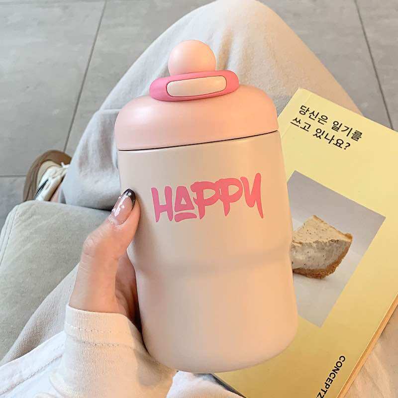 [HCM] BÌNH GIỮ NHIỆT HELLO NICE GOOD HAPPY 500ML