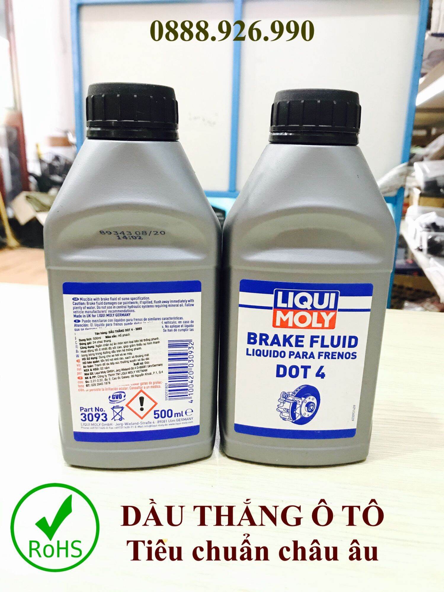 Liqui moly - dầu thắng ô tô dot 4 chai 500ml, tiêu chuẩn châu âu - quà tặng