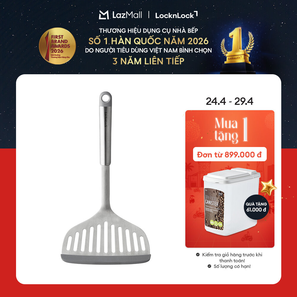 Xẻng Lật Lớn Có Rãnh Goodcare Locknlock - 286x150x34mm - Màu Xám - CKT331GRY