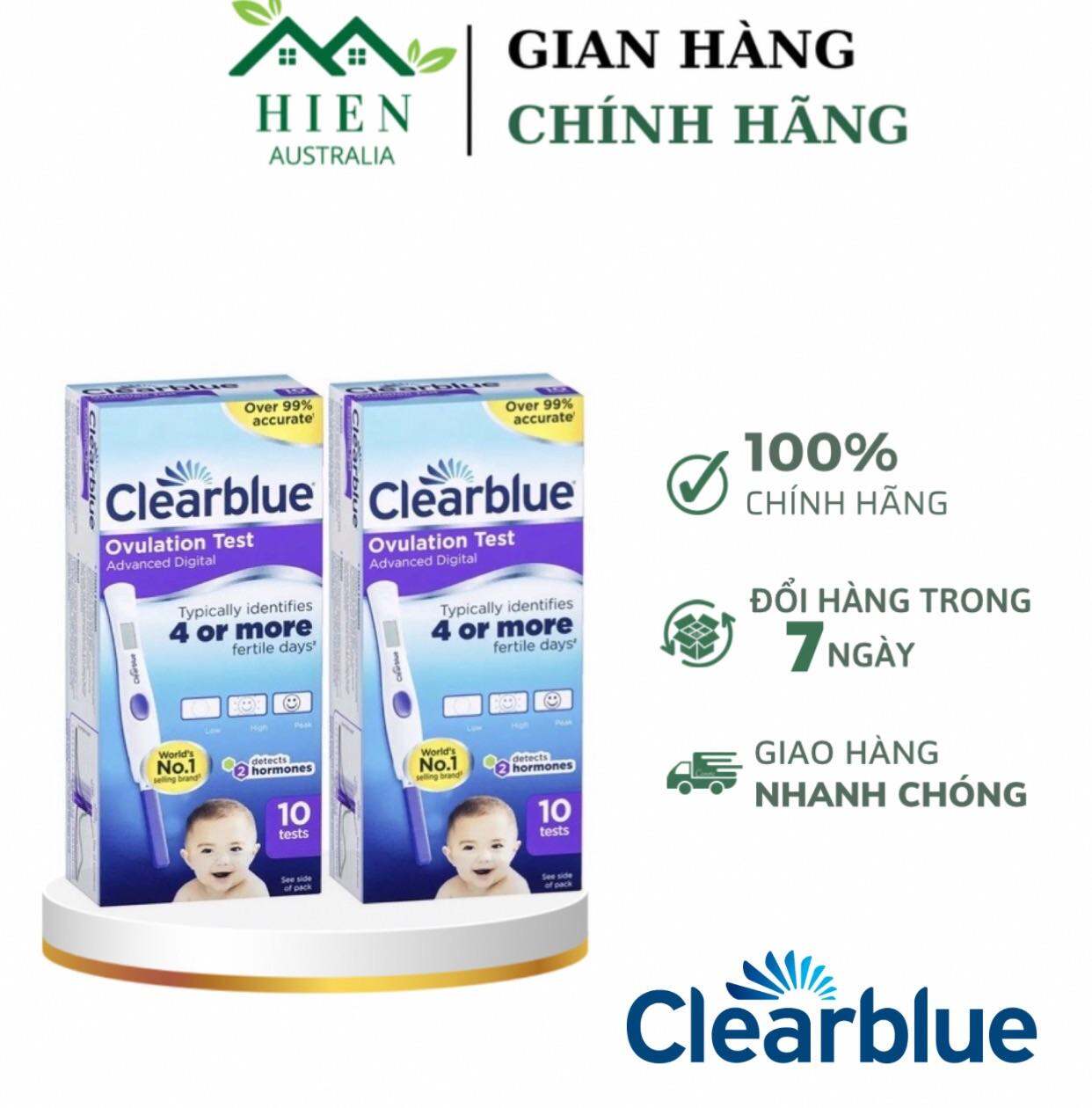 Set 10 Que Thử Rụng Trứng Điện Tử Clearblue 4 Or More