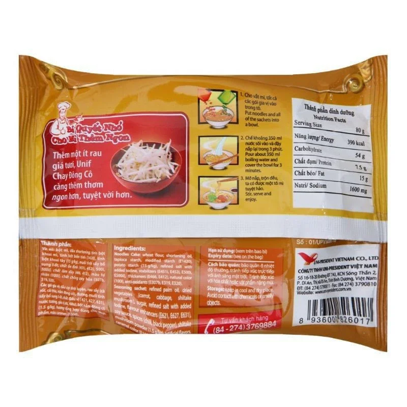 MỲ CHAY ĐÔNG CÔ GÓI 80G