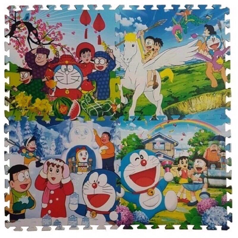 [HCM] Bộ 4 Miếng Thảm Xốp Lót Sàn Hoạt Hình ( kích thước 1 miếng 60cm x 60cm )