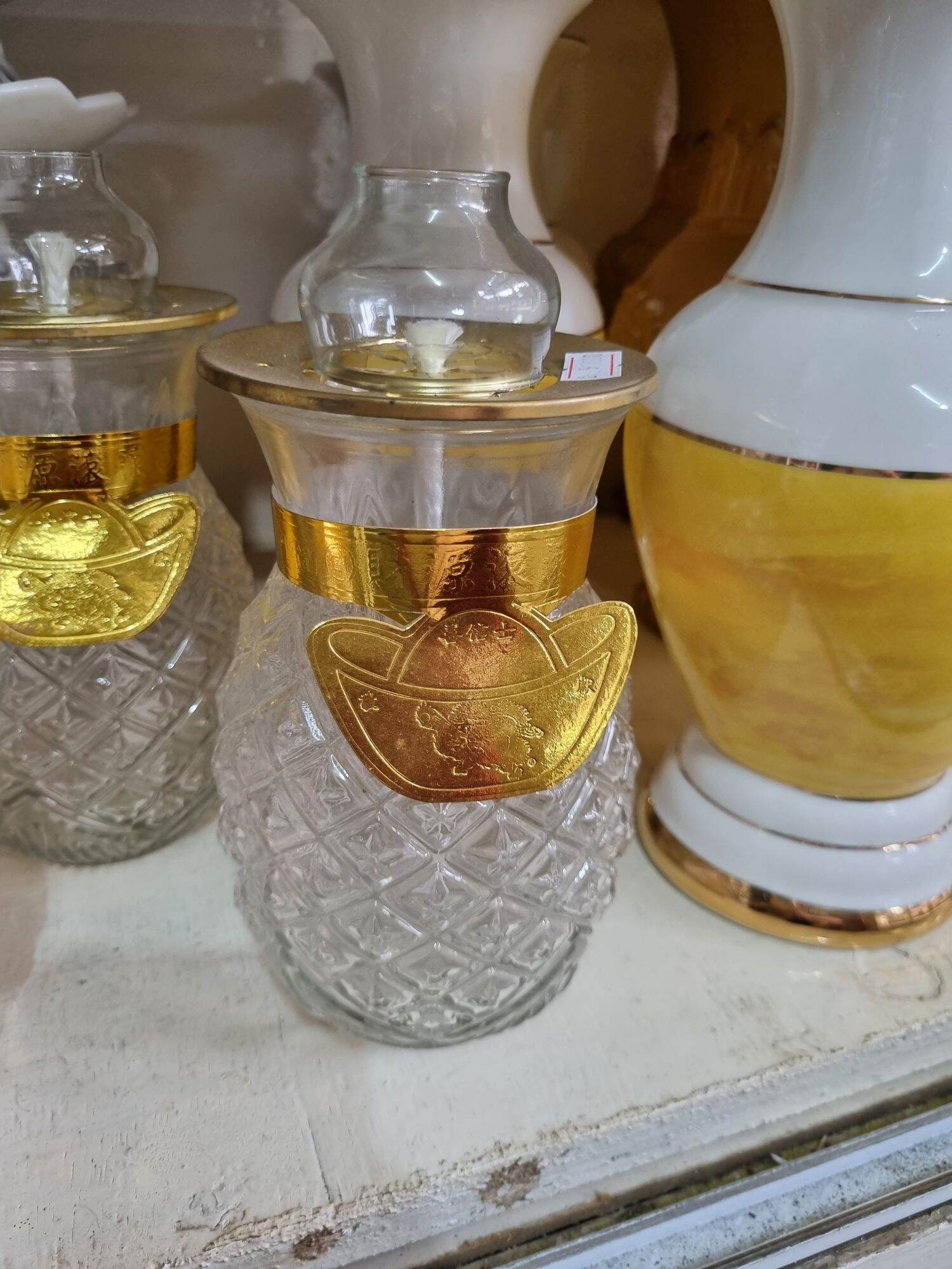 Đèn dầu lưu ly - đèn dầu cát tường - đèn phú quý - đựng 500ml dầu