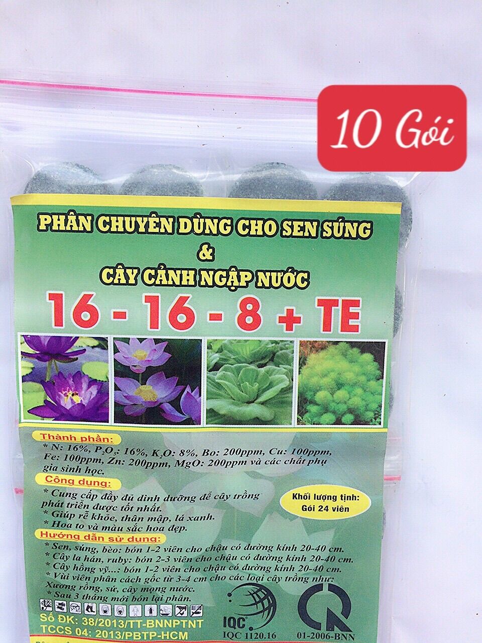 24 Viên Phân Bón Chuyên Dùng Cây Sen Súng Và Cây Ngập Nước cung cấp đầy đủ dinh dưỡng dễ sử dụng cho cây trồng