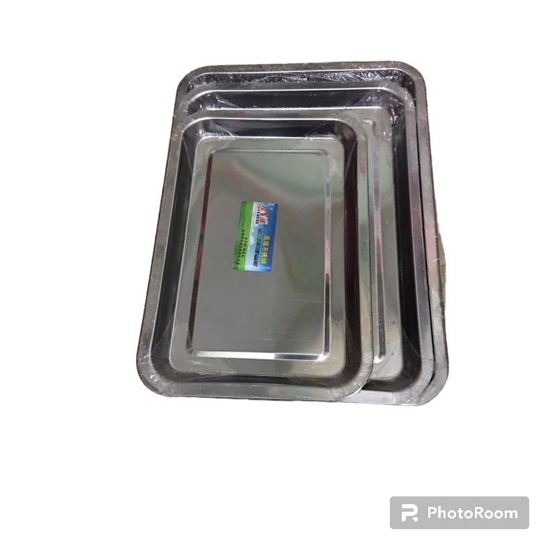 Khay inox sâu 2cm đựng thực phẩm [hàng dày dặn]