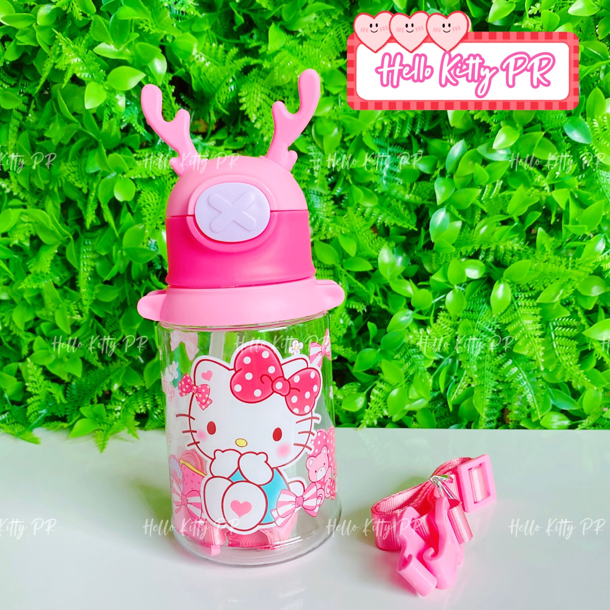 Bình nước 450ml có dây đeo Ponny - HelloKitty - Doremon Doraemon
