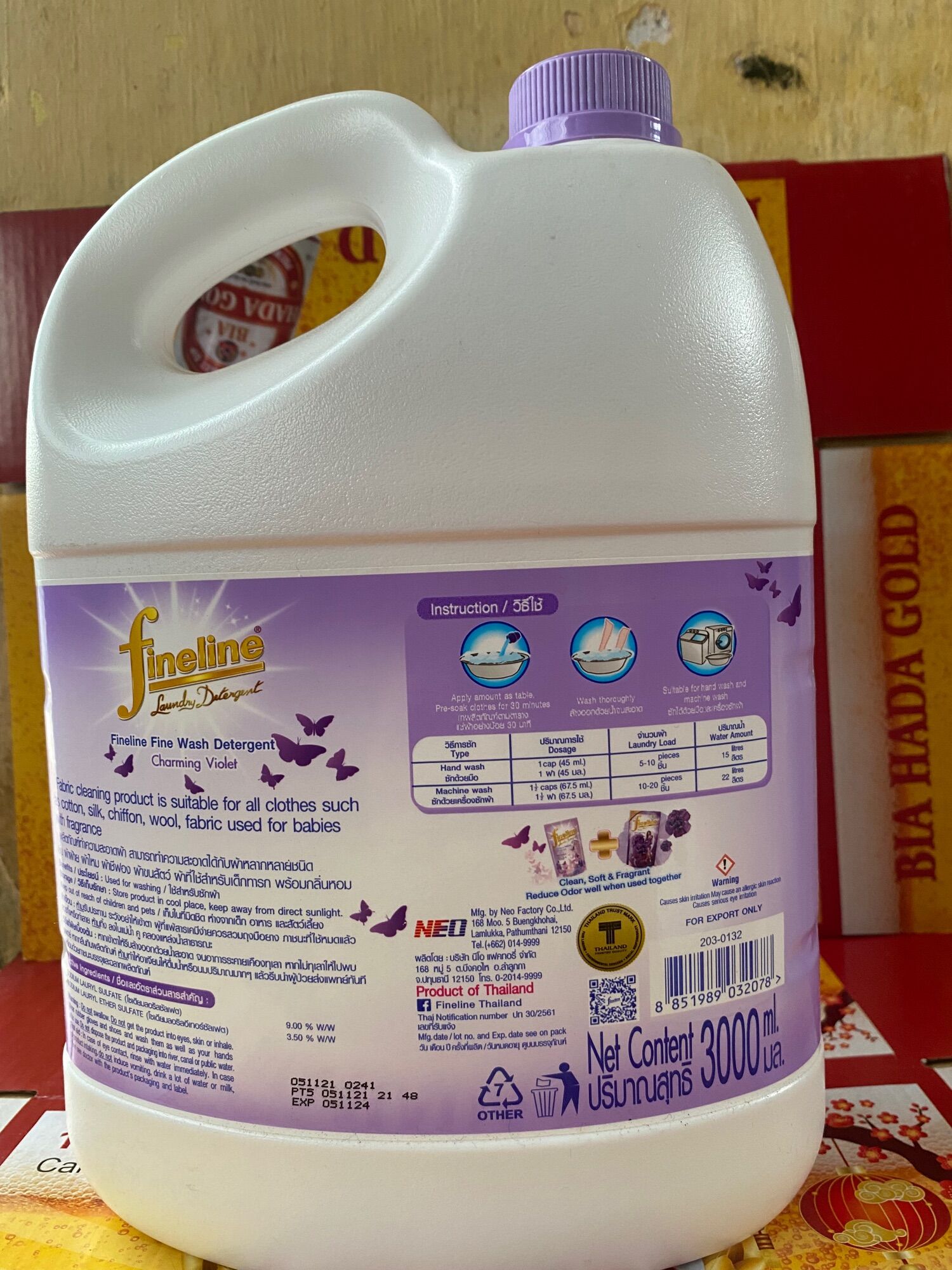 Nước giặt Fineline Thái Lan – can 3000ml