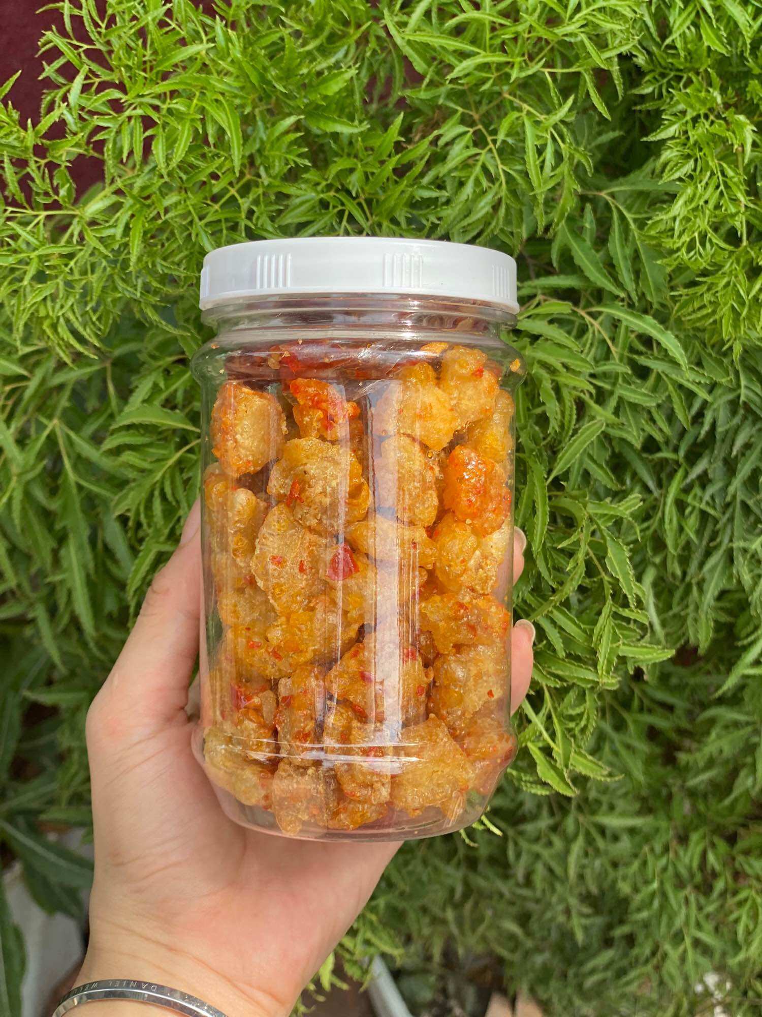 Tốp mỡ rim mắm ớt giòn rụm có 2 size 50g và 150g