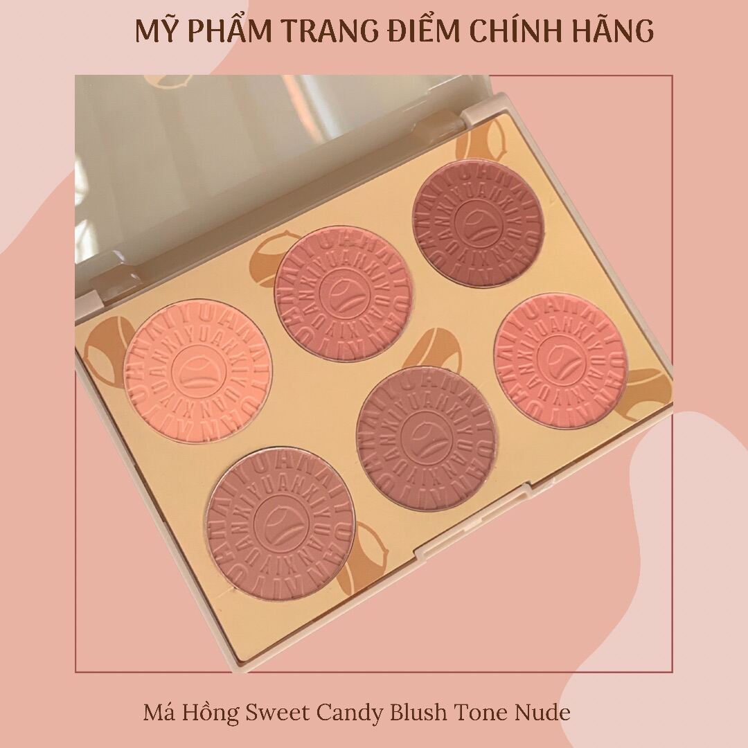 Phấn Má Sweet Candy Blush Glow Kit Tone Nude - Má Hồng + Tạo Khối Trendy Beauty