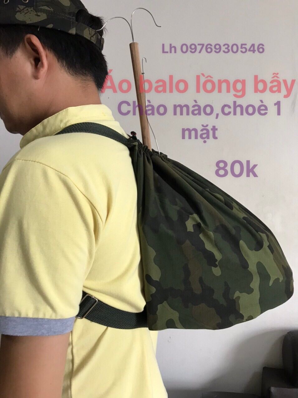 Áo balo đeo lồng bẫy chào mào choè 1 mặt