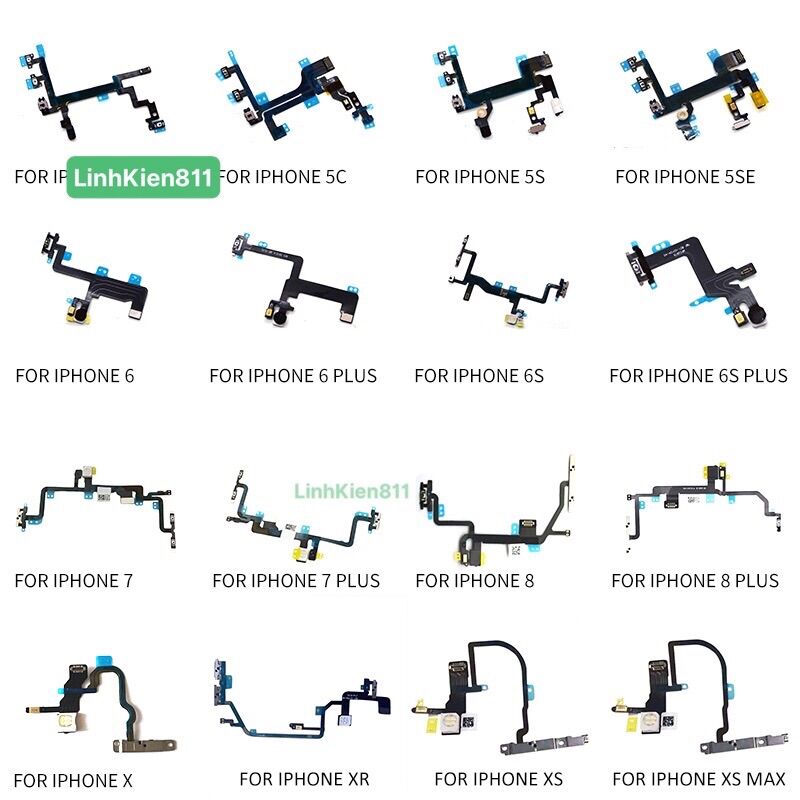Dây cáp nút nguồn đèn flash ip6/7/8/x/xsmax