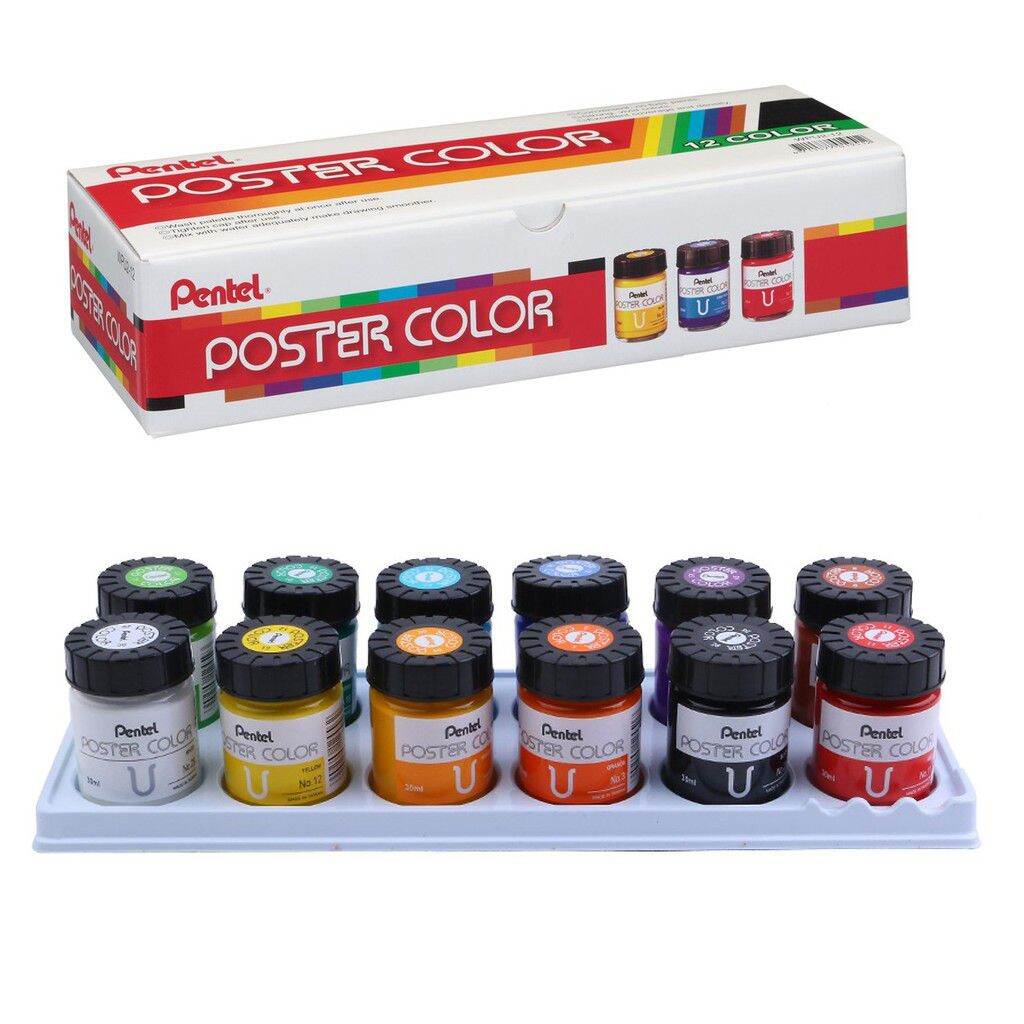 [HCM]Hộp Màu Pentel Poster 30ml 12 Màu