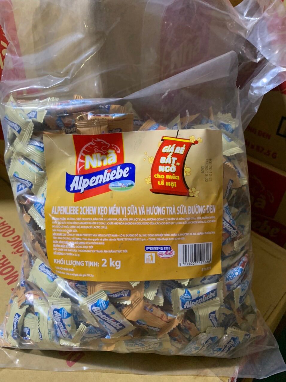 Kẹo mềm 2 chew aLpenlibe 2 kg ( 572 viên)
