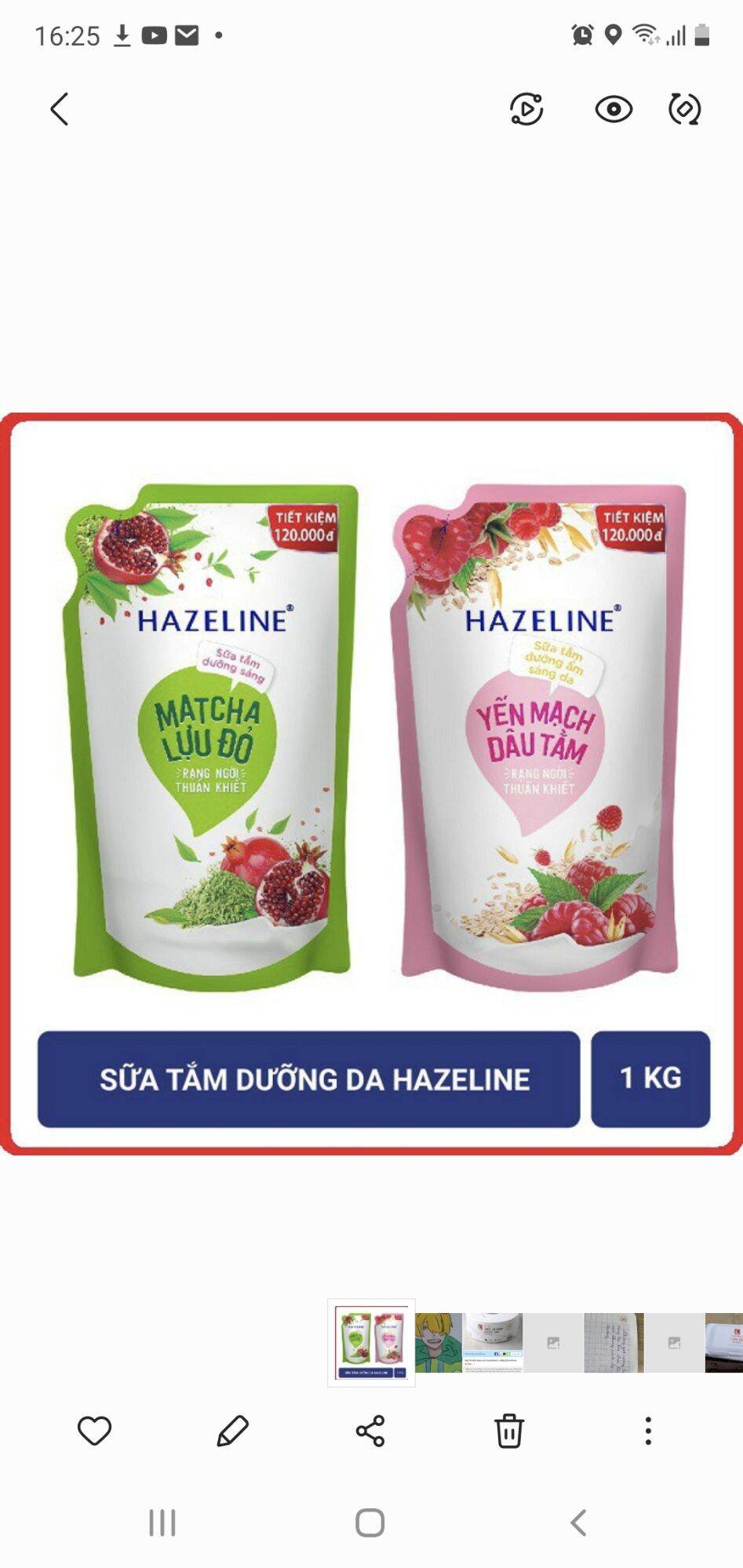 Sữa tắm dưỡng da Hazeline , túi 1kg siêu tiết kiệm
