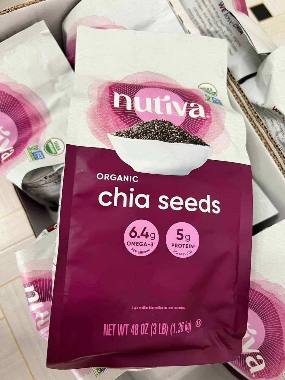 . Hạt Chia Mỹ Nutiva Chia Seed Black 1.36Kg từ Mỹ.