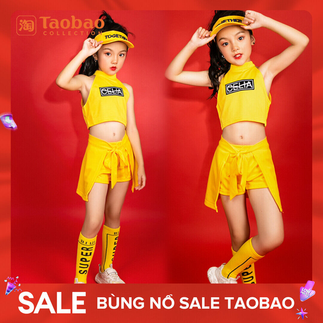 Bộ đồ thể thao thể dục nhịp điệu biểu diễn trang phục biểu diễn đội cổ vũ ngày thiếu nhi bé gái