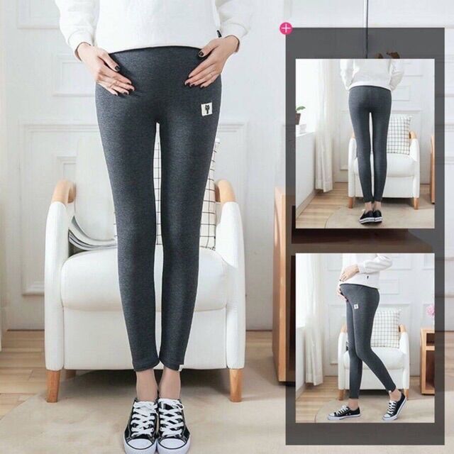 Quần legging bầu lót lông hình mèo