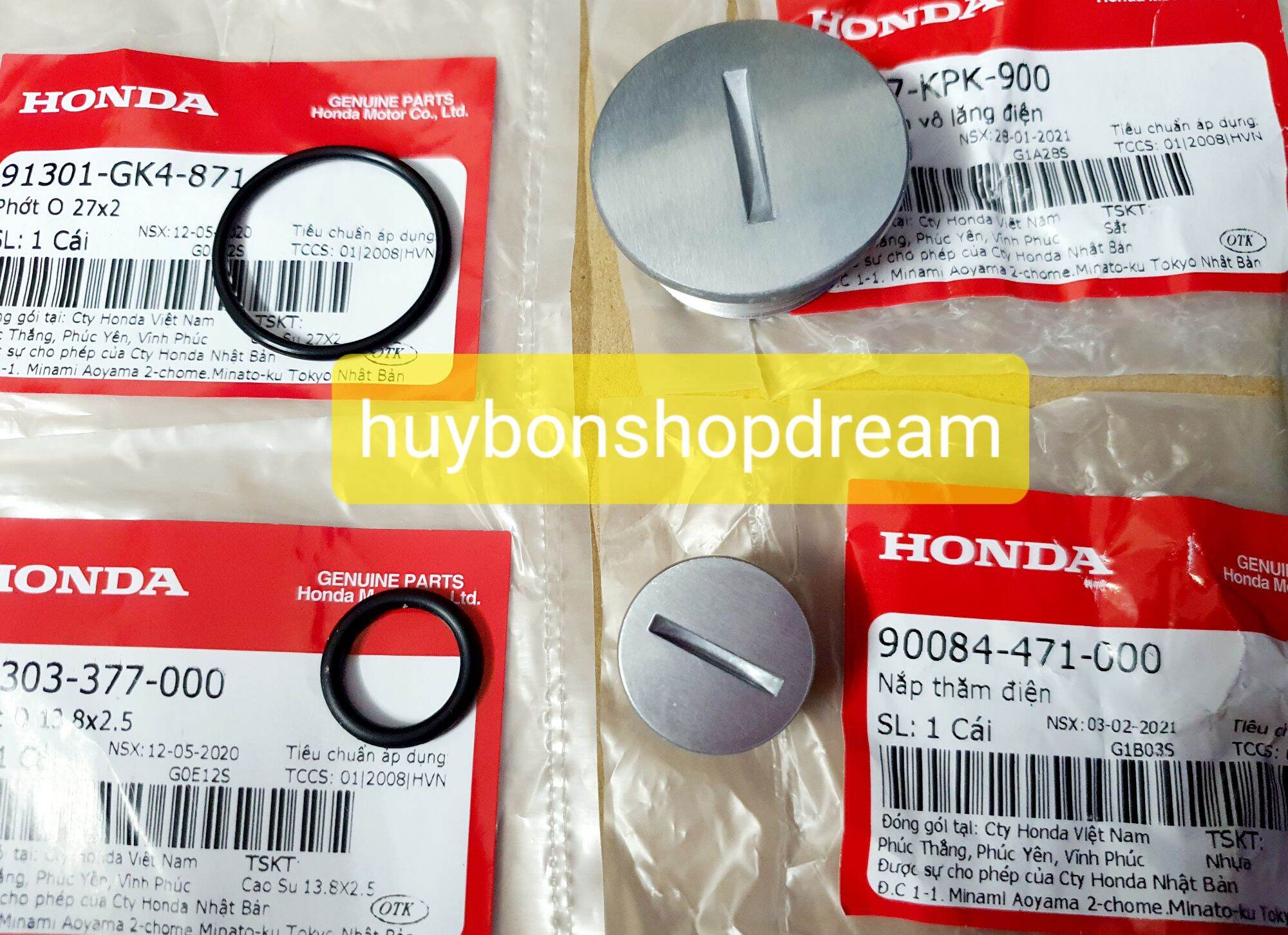 Bộ nắp thăm bưởng kim loại kèm gioăng xe Dream