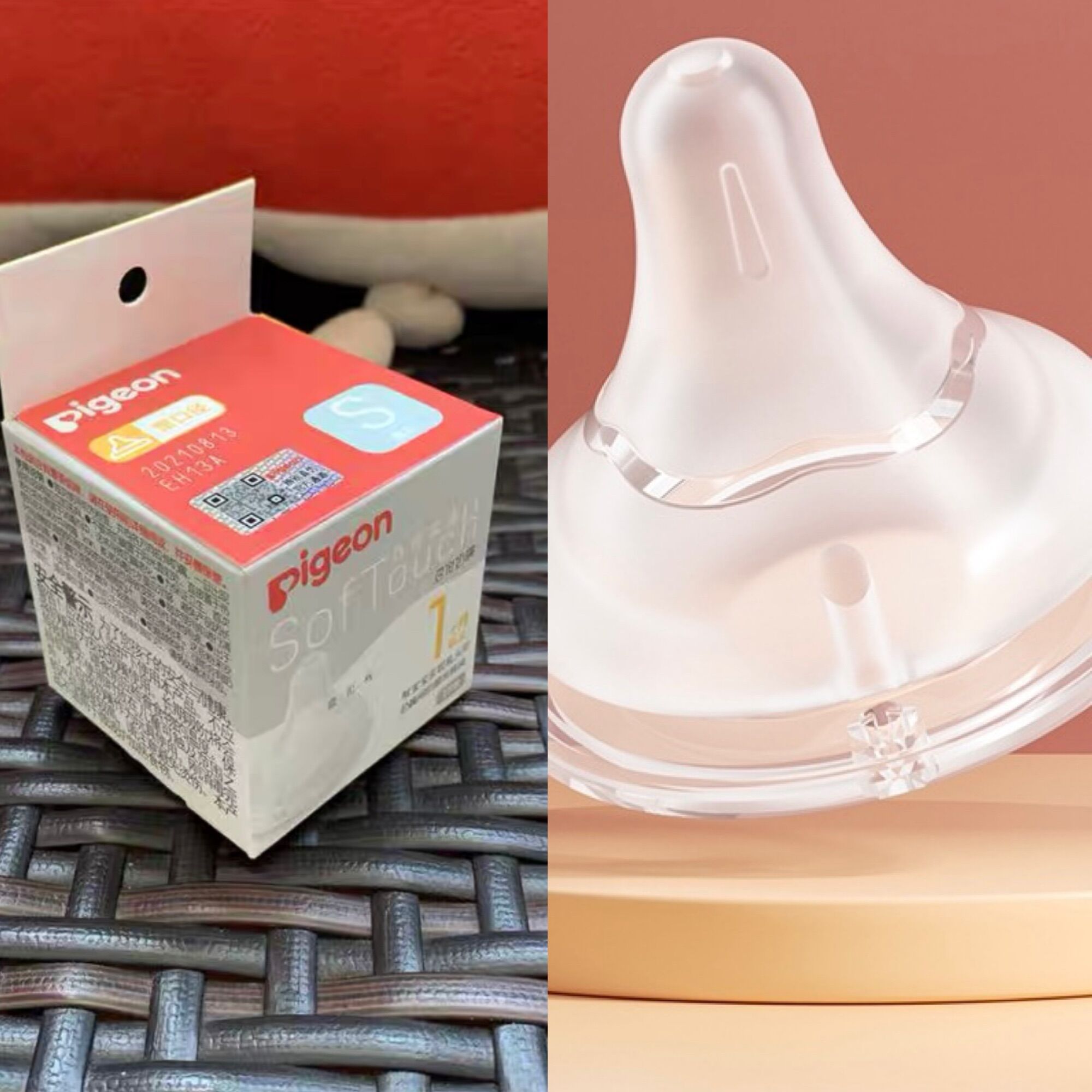 Núm Ti Pigeon Đủ Size SS/S/M/L/LL/LLL Dùng Cho Bình Sữa Pigeon Cổ Rộng PPSU Và Thuỷ Tinh 120/240 ML Không BPA
