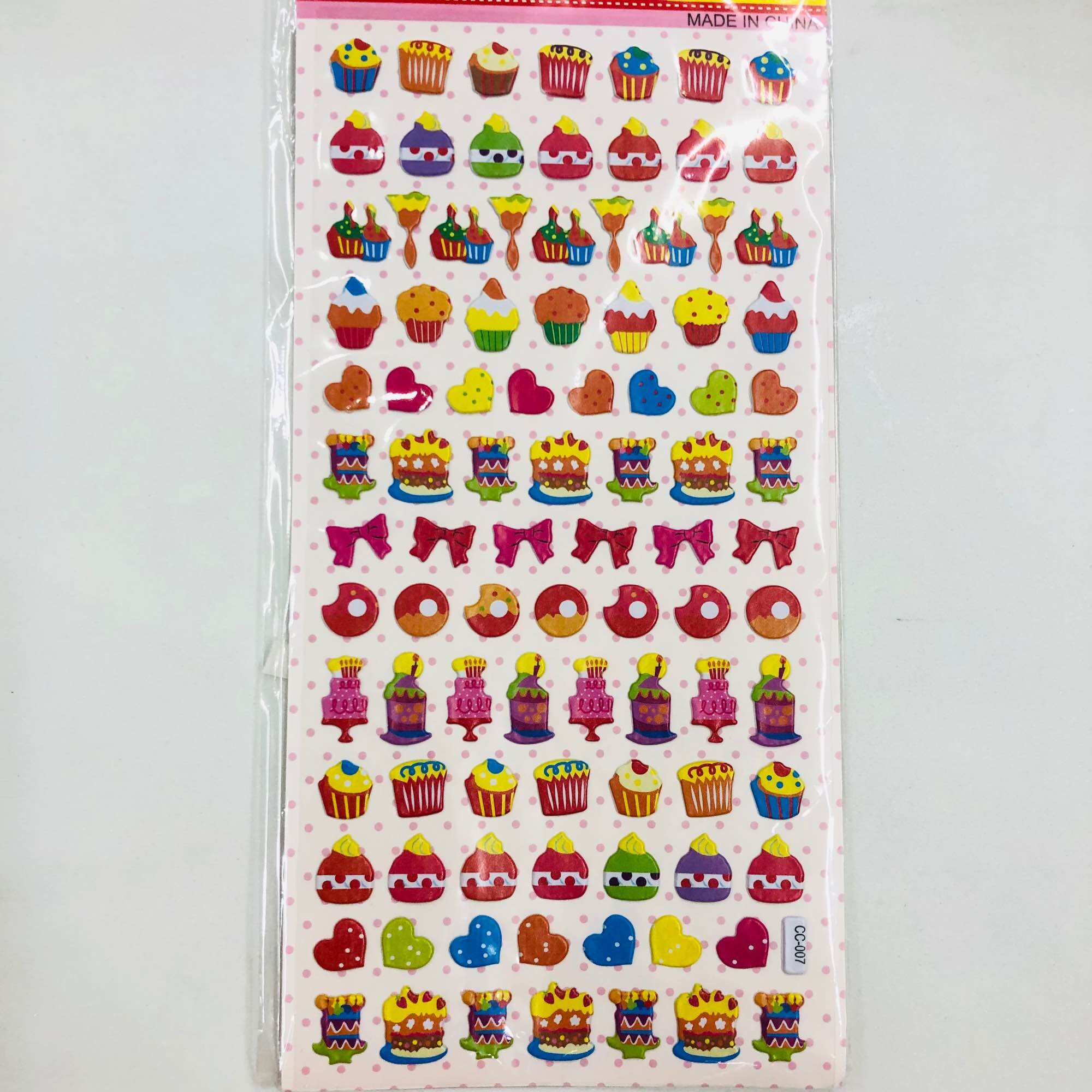 Vỉ 100 Sticker nổi 3D mini, Sticker trang trí siêu cute