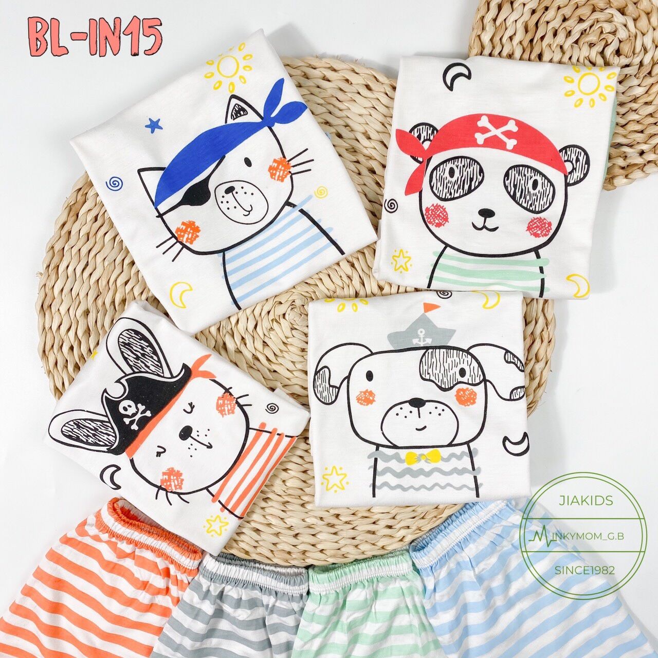 ☘️☘️Bộ Minky mom phối viền sọc