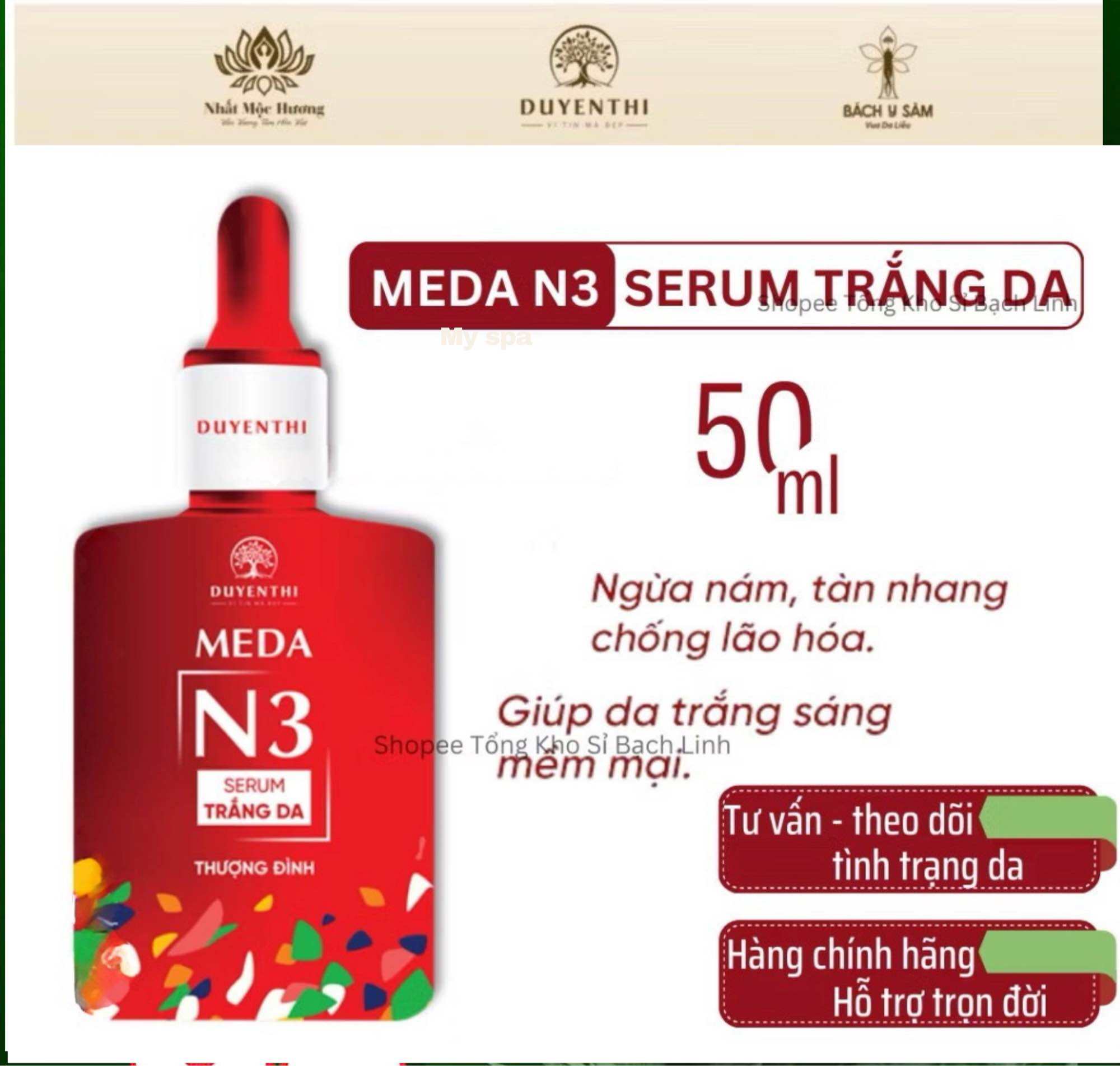SERUM DƯỠNG TRẮNG DA MỜ NÁM N3 DUYÊN THỊ 50g bl17