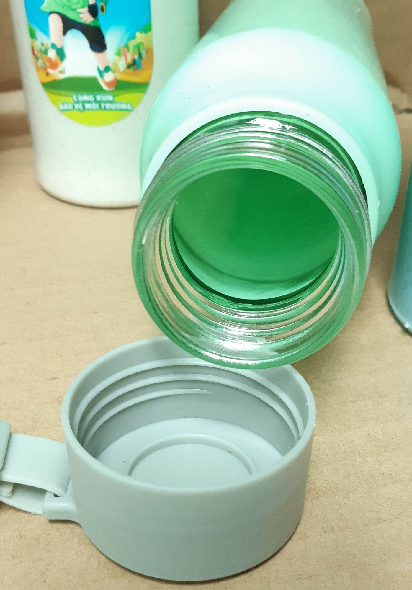 Bình Nước Thủy Tinh Bọc Lúa Mạch 💥KUN 💥350ml
