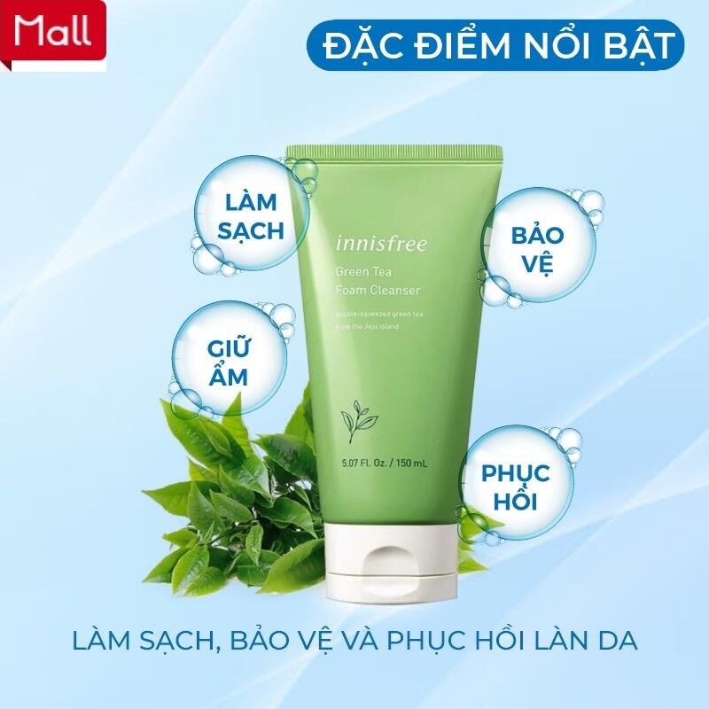 Sữa Rửa Mặt Trà Xanh Innisfree - chiết xuất từ 100% trà xanh tự nhiên