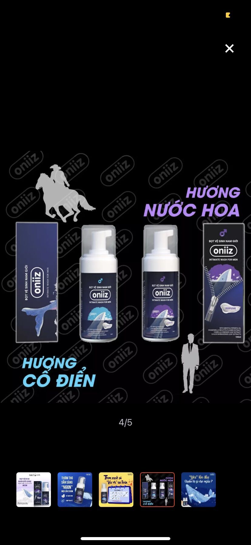 Bọt vệ sinh vùng dưới nam giới Oniiz 100ml