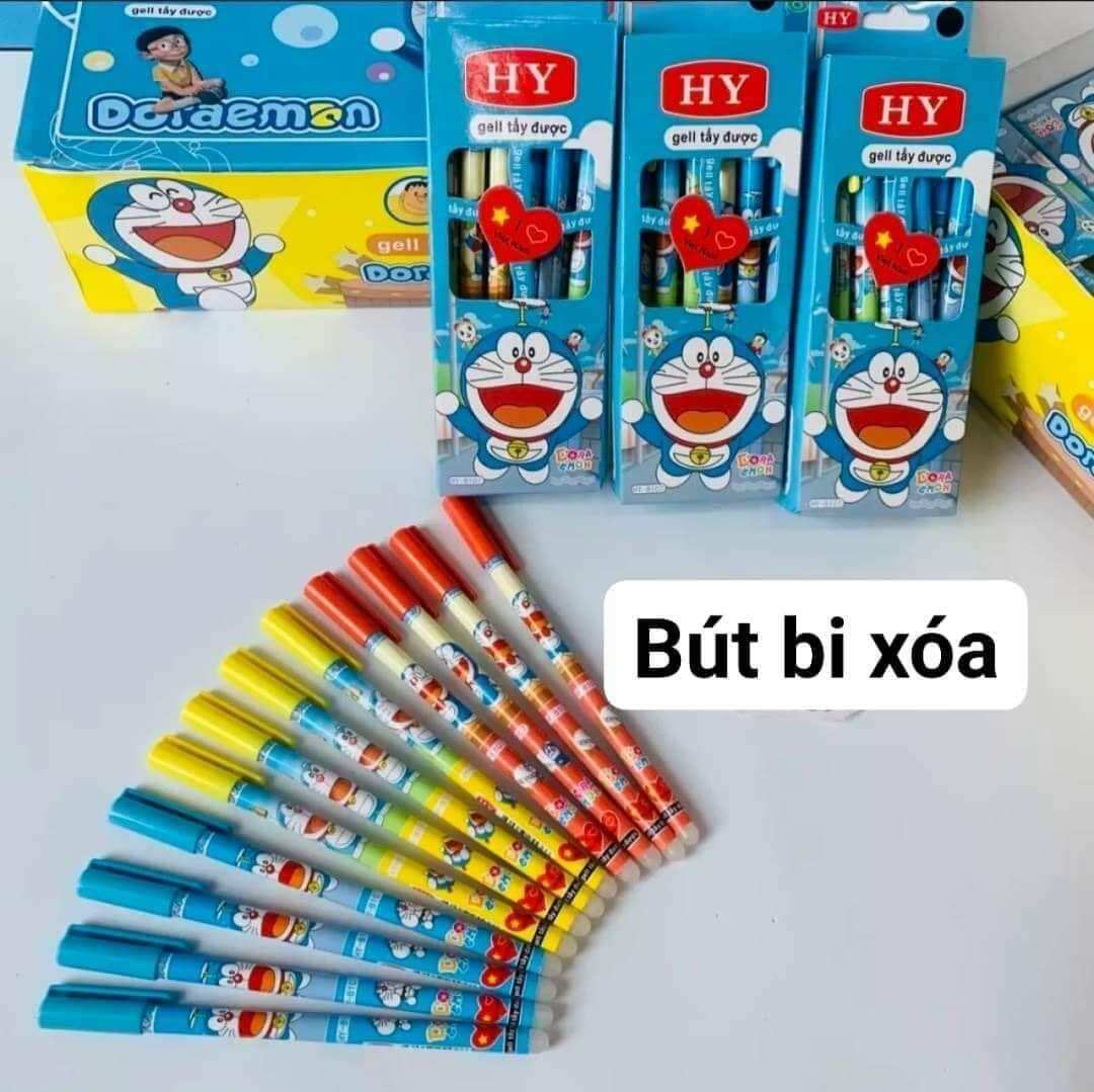 Hộp 12 cây viết Doremon xóa được mực Xanh-Tím