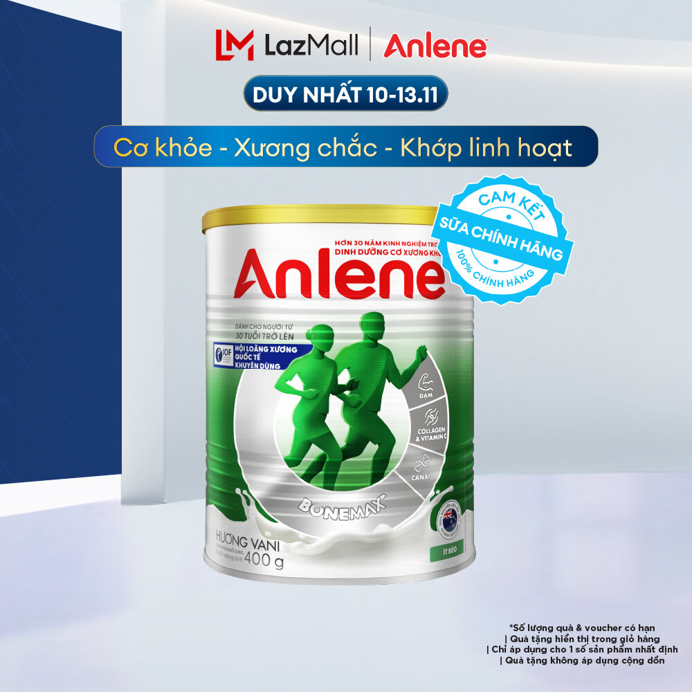 [Voucher giảm đến 16%][FREESHIP 0Đ TOÀN QUỐC] Sữa Bột Anlene Hương Vani 400G