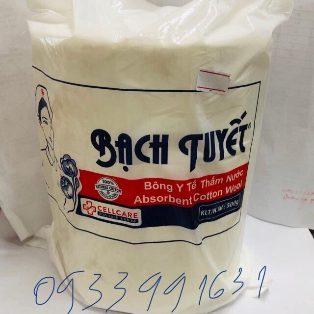 Bông gòn cuộn Bạch Tuyết-gói 500g