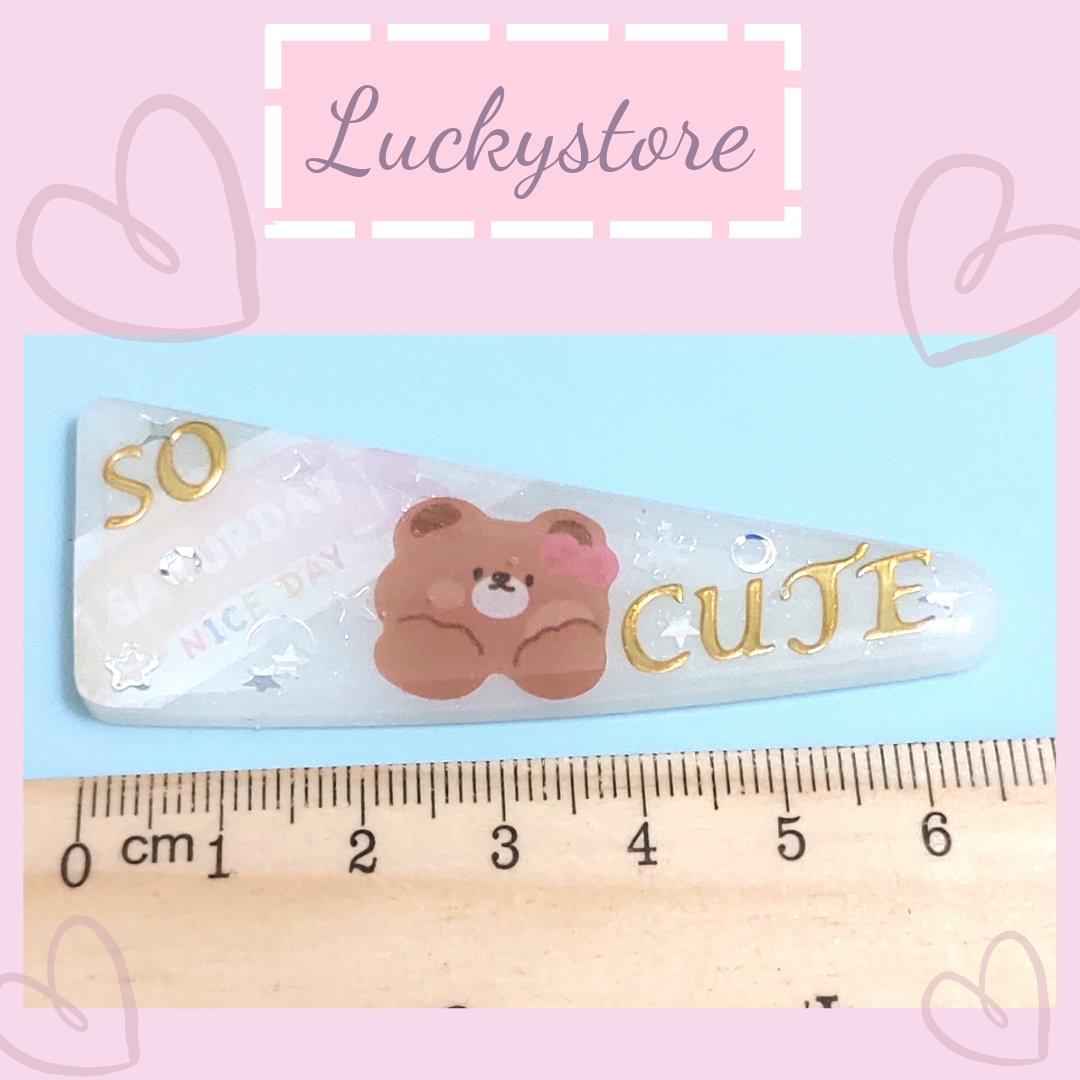 Kẹp tóc hình gấu so cute handmade 6,5cm