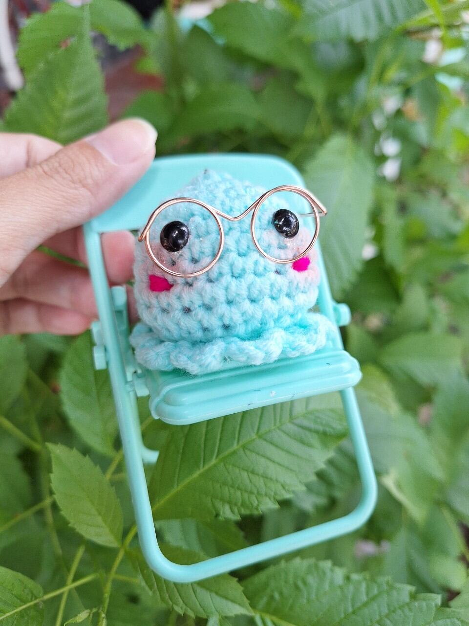 Móc khóa bạch tuộc len handmade