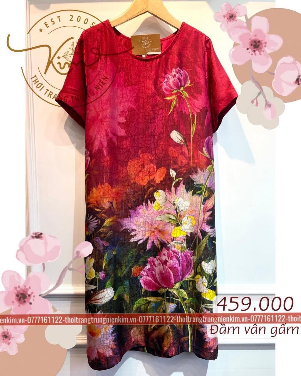 Đầm lụa vân gấm
