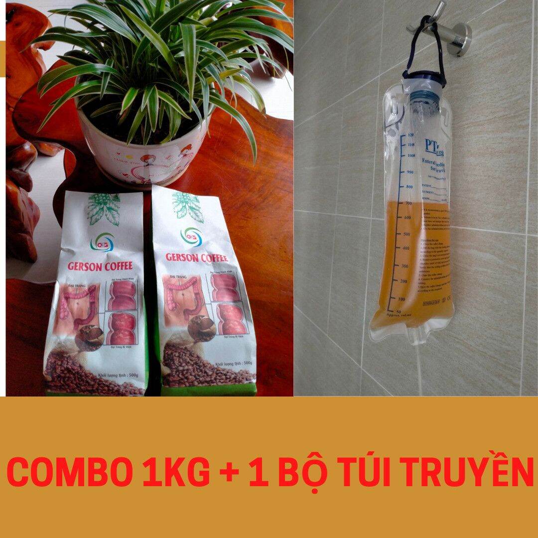 Cà phê thải độc,cà phê hữu cơ Gerson,1kg cà phê 2 gói 500g tặng kèm 1 bộ túi dây, thải độc Gan, đại tràng