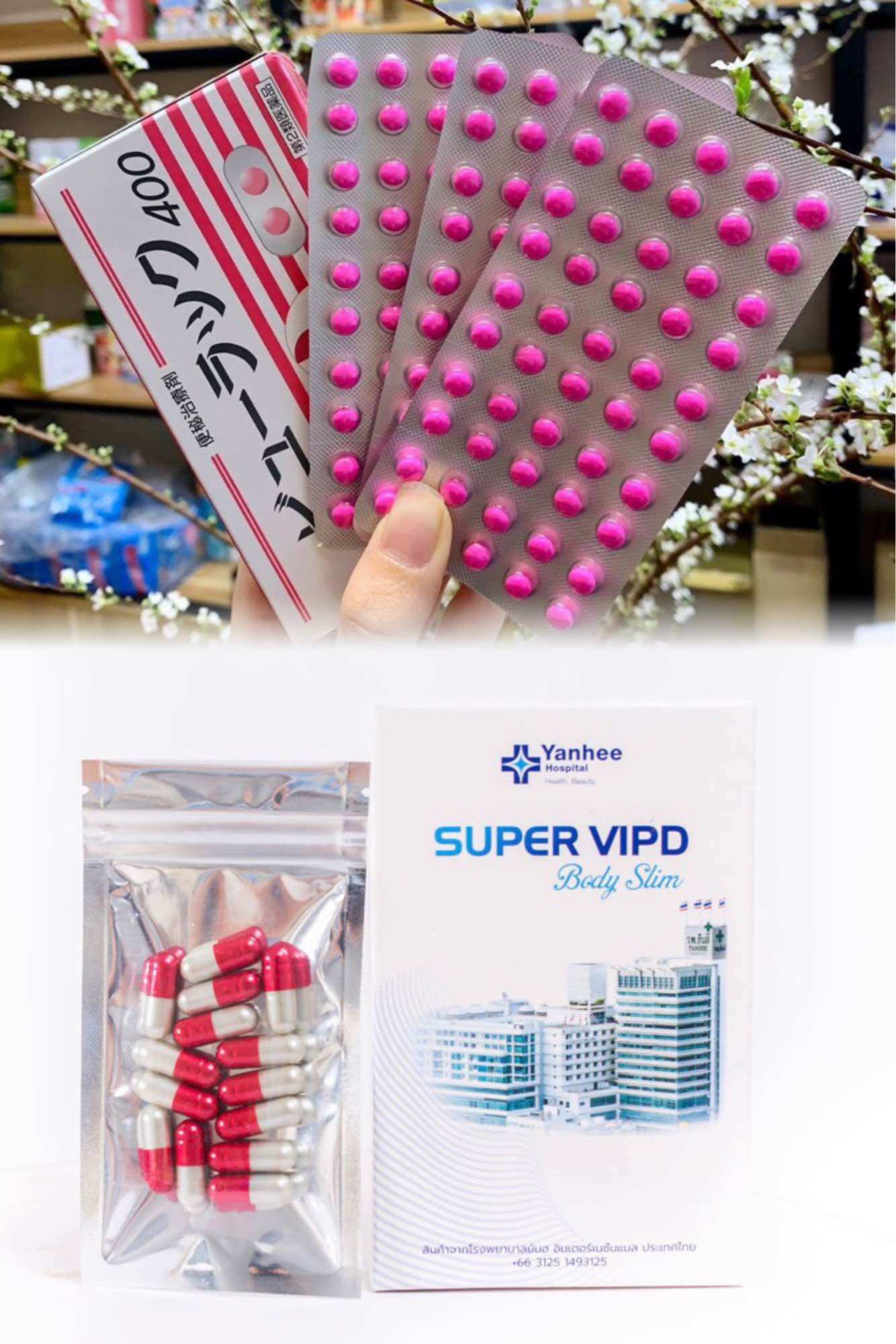 Giảm cân viên hồng super vip d+ liệu trình 15 viên