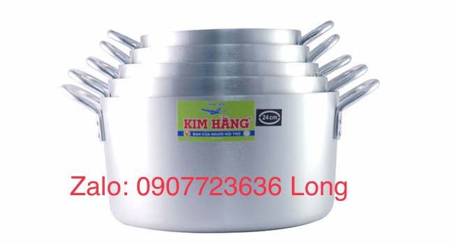 Nồi nhôm hãng Kim Hằng nắp bằng size từ 36cm - 44cm