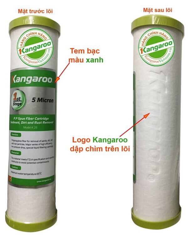 Bộ 3 lõi lọc thô Kangaroo số 1, 2, 3