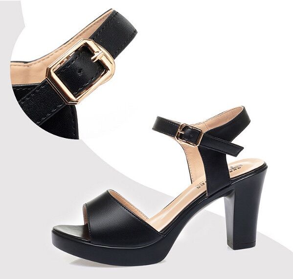 Giày sandal gót vuông bản 7p @&99