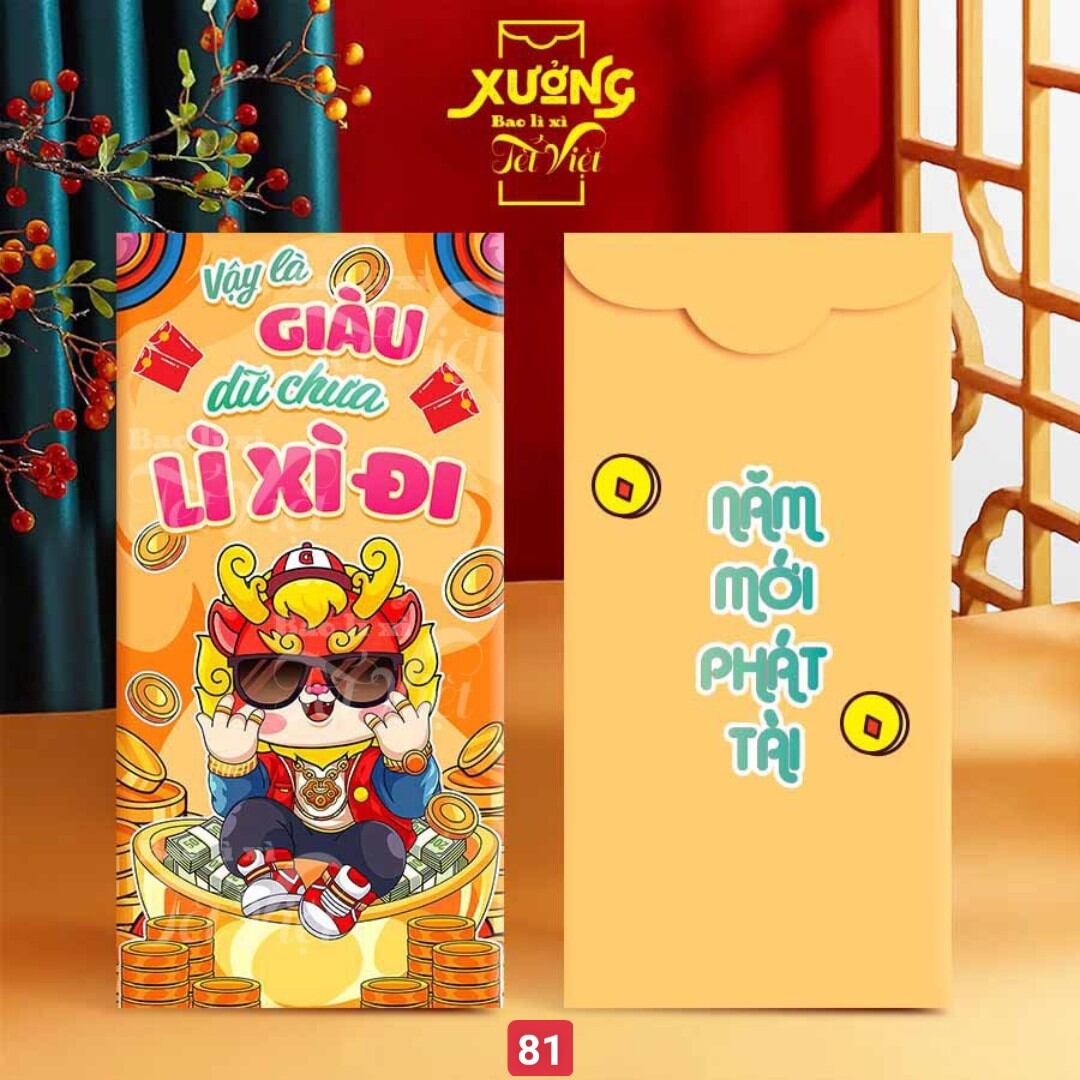 Túi 10 cái]lì xì đẹp tết 2024
