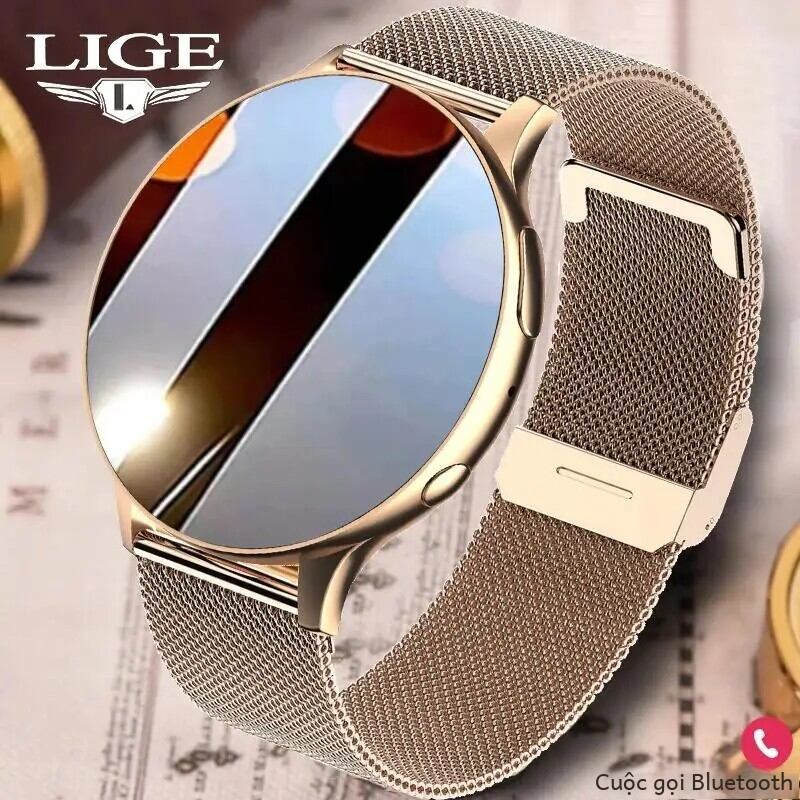 Đồng Hồ Thông Minh LIGE Unisex 2026, Hỗ Trợ Gọi Bluetooth, Theo Dõi Thể Dục, Sạc Không Dây, Màn Hình Tròn 1.28 Inch, Dây Đeo Thép Không Gỉ, Tương Thích Android & iOS
