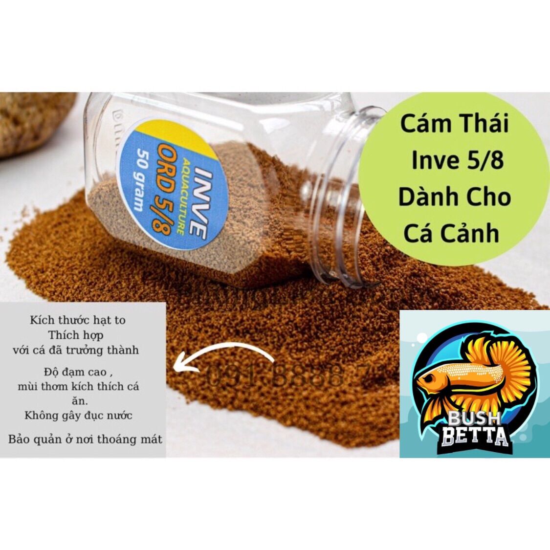 Cám thái inve 5/8 dành cho cá cảnh