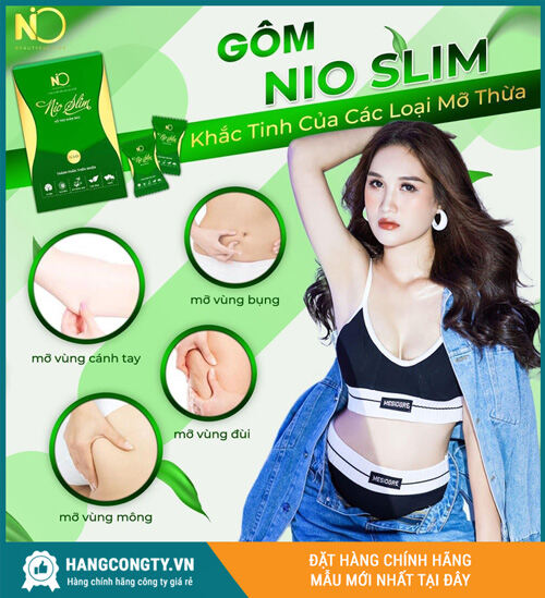 Kẹo Nio Slim giảm cân, Kẹo Gôm Giảm Cân Nio Slim, NioSlim Gôm Giảm Cân tặng kèm detox rau củ cam kết