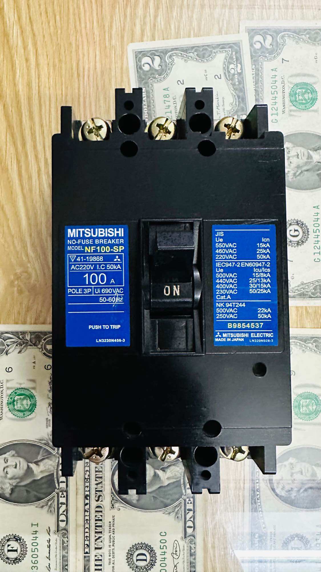 Mitsubishi 3-Phase Circuit Breaker 50A~100A (Used Japanese Product - 85-95% New)