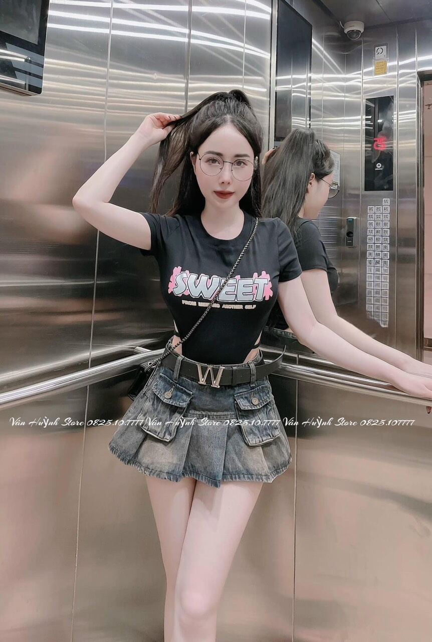 Quần giả váy jeans cao cấp