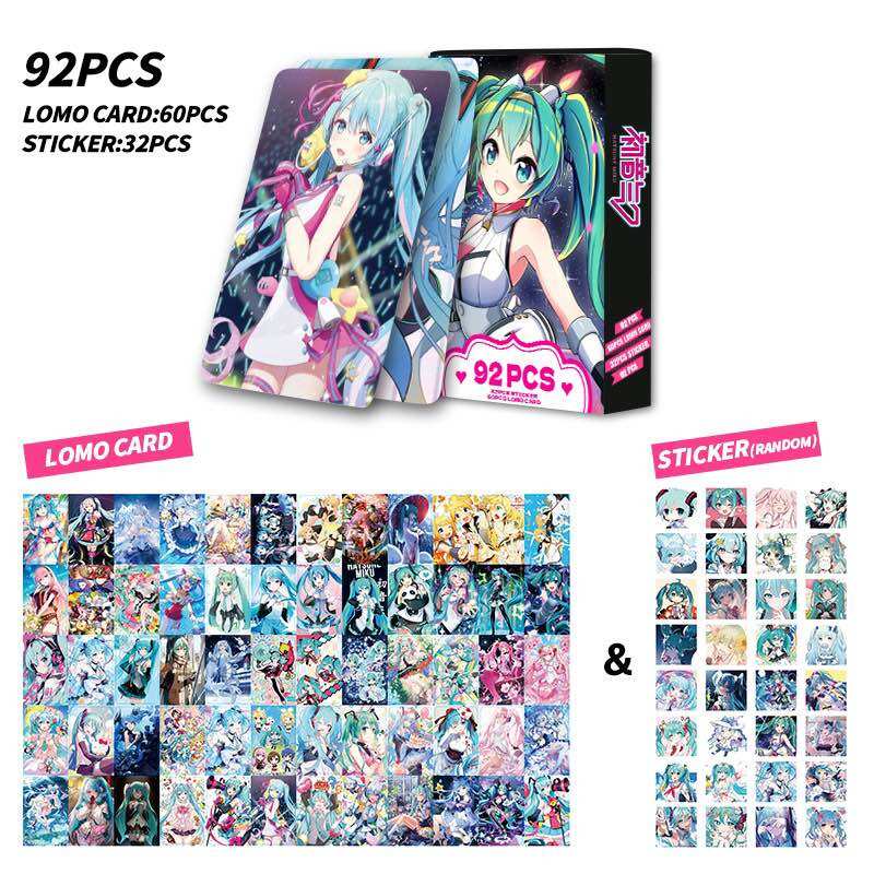 Bộ 60 lomo card Hatsune Miku + 32 Sticker anime